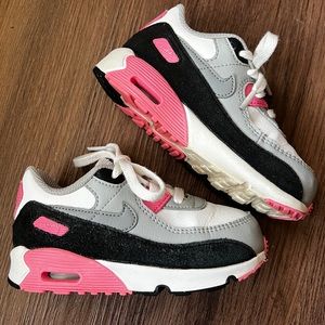 Pink and Black Nike Air Max 90 Toddler 8